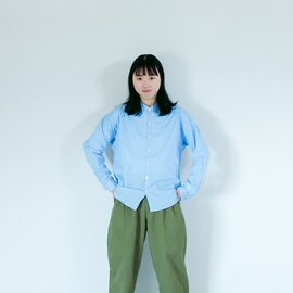 MUYA｜アトリエシャツ スタンドカラー/Blue stripe