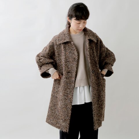SI-HIRAI|ファンシーツイード バルーンスリーブ コート chaw22-4601md-yh
