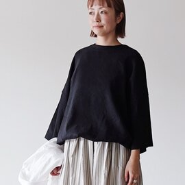 prit|裾ヒモ ブルオーバー リネンレーヨン ストレッチ 7分袖 カットソー P81625 プリット