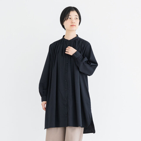 Tutie エジプトコットンサテンスタンドカラーチュニック Tutie ツチエ キナリノモール Tutie エジプトコットンサテンスタンドカラーチュニック Tutie ツチエ キナリノモール