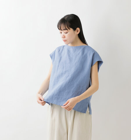 ORCIVAL|リネン フレンチスリーブ プルオーバー Tシャツ or-b0264ylm-yo