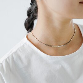 Aperdiem|ペイル タイニー ネックレス “Pale Tiny NC” 81429105 シルバー925 淡水パール サファイア パイライト