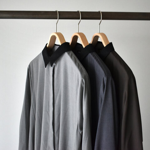 mizuiro ind|フロントフライフレアシャツワンピース front fly flared shirt one-piece ワイドシルエット ロング丈マキシ丈 ワンピース 4-258807