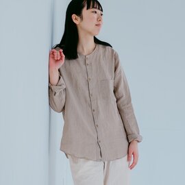 MUYA｜Linen Nerd shirts stand collar リネンナードシャツスタンドカラー 