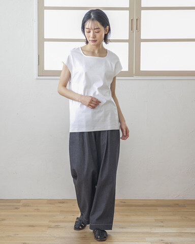 TUTIE.|スーピマ綿スムーススクエアネックプルオーバー/Tシャツ・インナー・カットソー・綿・日本製