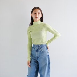 ANNUAL|ウール タートルネック リブ ニット プルオーバー “Checkered Rib Turtle PO” a1207-317po01-kk