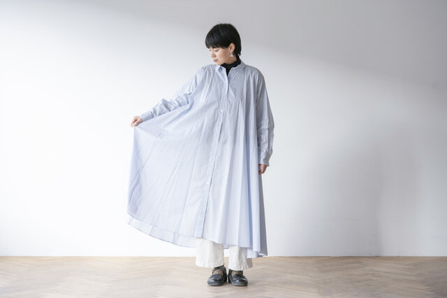 mizuiro ind|フレアロングシャツワンピース