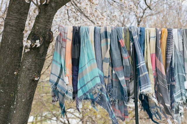 tamaki niime｜roots shawl BIG cotton【ショール】【ストール】