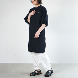 FRED PERRY｜Gathered Sleeve Pique Dress ギャザースリーブピケワンピース 半袖 d7159