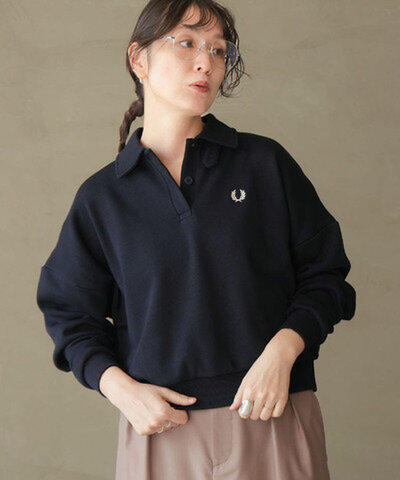FRED PERRY|Brushed Back Sweatshirt Polo ブラッシュド バック スウェットシャツ ポロ g3159