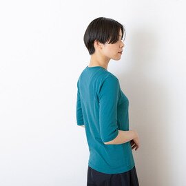 STAMP AND DIARY｜フライス クルーネック5分袖Tシャツ