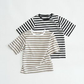 ashuhari｜Stripe Half-length Sleeve T-Shirt （ストライプ 五分袖Tシャツ）ボーダー