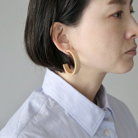 _Fot|プライウッドフープピアス / イヤリング