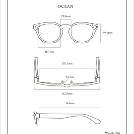 jugaad14｜OCEAN リーディンググラス 日本製 鯖江 かけ心地　ストレスフリー 機能性レンズ 紫外線カット 老眼鏡 眼鏡　ウェリントン型 122500467