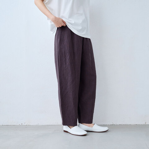 TOKYO BASIC|40番手フレンチリネン100%切り替えカーブパンツ|リネン 涼しい ワイドパンツ