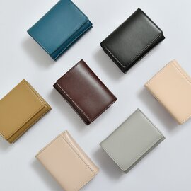 YAHKI|スムースレザー コンパクト 三つ折り ウォレット 財布 yh-207