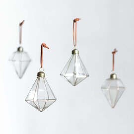 No.6 Copper line jewel | ガラスオーナメント 4個セット