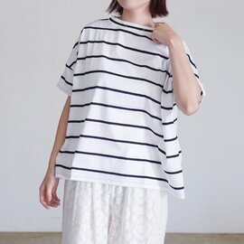 NARU|60/2 ハイゲージ天竺ボーダーワイドTシャツ カットソー 667205BF ナル
