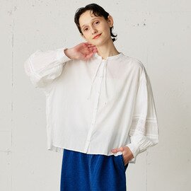 MidiUmi｜lace mix bowtie shirt