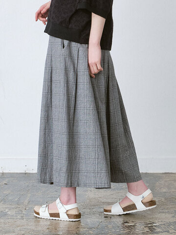 D*g*y|ガウチョパンツ コットンリネン グレンチェック&クロ無地 D5992