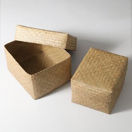 見せる収納 インテリアバスケット カチュー水草 ふた付四角BOX2点セット kurashisha