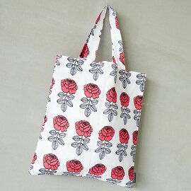 marimekko|Vihkiruusu ヴィヒキルース ウェディングローズ ファブリックトートバッグ カバン フラワー 花 プリント 52261476294