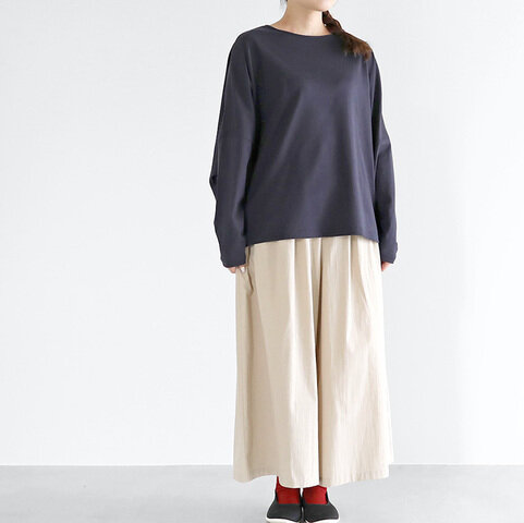 HUIS｜in house SUVIN COTTON 長袖コクーンカットソー