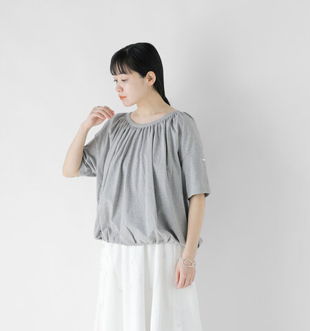 ORCIVAL|コットン オープンエンド ジャージー ギャザー Tシャツ or-c0421oej-tr