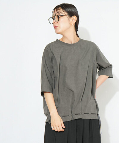 NO CONTROL AIR|NSDSPO コンパクトスパンTR ブロード肩タックルーピープルオーバー 6分袖 半袖 Tシャツ vg-nc0311po