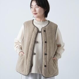 NATURAL LAUNDRY|オニオンキルト 2WAYボアベスト | 7264V-003
