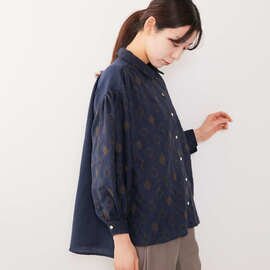 LILOU+LILY|COTTON WOOL EMBROIDERY WIDE BLOUSES コットンウール刺繍ブラウス
