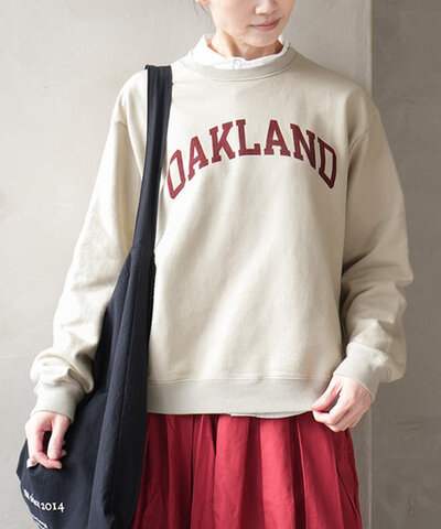 BLUE LAKE MARKET|【30%OFF】AZUMA裏毛脇パネルプリントプルオーバー レディース トップス b-493024