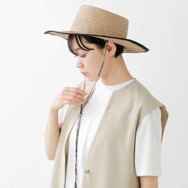 chisaki｜パイピング リボン ストローハット “Cherome”  cherome-tr 帽子