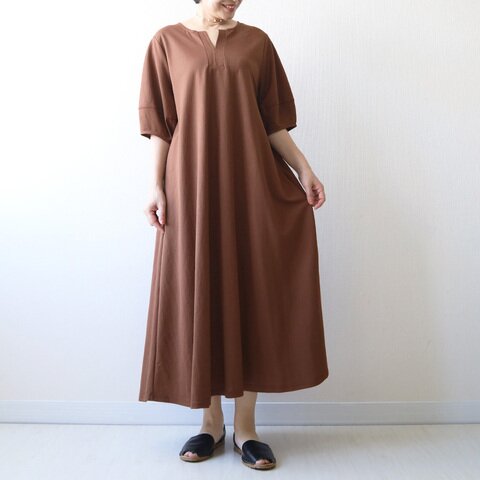 Sans Souci 34+|【20%OFF】接触冷感&シワになりにくい ボリューム袖Aラインワンピース