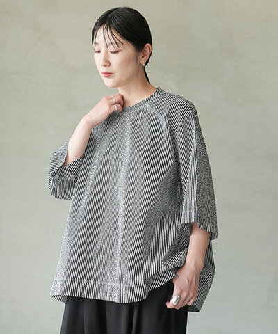 FIR MUM|STRIPE・WOVEN TEE ストライプ・ウーブンT レディース トップス カットソー プルオーバー vg-fr1207po