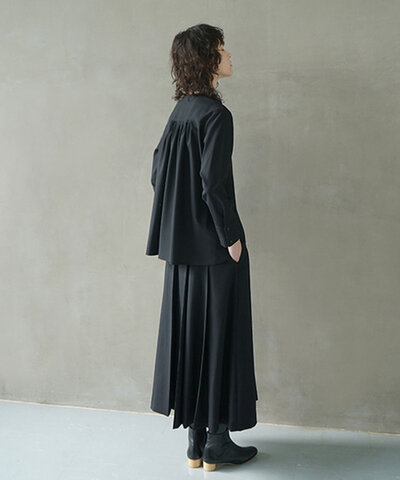 Mochi｜harf tucked skirt [black]