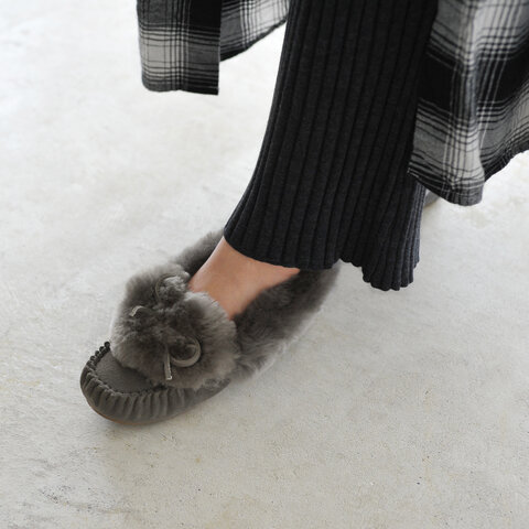 EMU|Amity Cuff Fur アミティ シープスキンモカシン ファー シューズ・W11696 エミュー