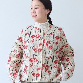 yuni|Cotton Nylon sheer blooming embroidery haori blouse 1701BL012262