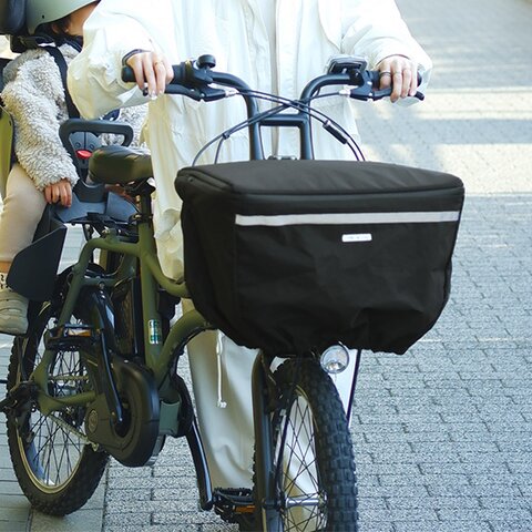kukka ja puu|拡張できる 撥水 自転車 カゴカバー 前かご用 2段式 ファスナー