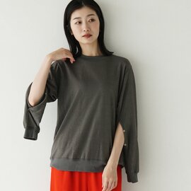 manon|シャイニー ロングスリーブTシャツ 羽織風 SHINEE LS TEE 長袖 クルーネック カットソー ニット ロンT シアー 透け感 ドライタッチ MNN-C-152 マノン