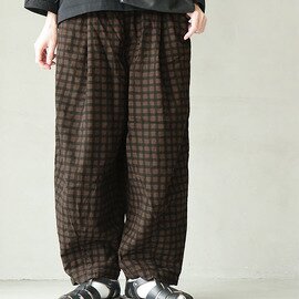 Brocante|バロンパンツ ボトムス ワイドパンツ チェックパンツ バルーンパンツ 33-417x