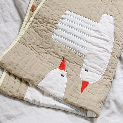 ferm LIVING｜Bird Quilted Blanket (バード キルトブランケット/プレイマット)　日本正規代理店品【国内在庫あり】