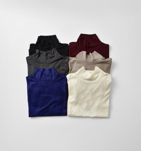 TISSU|ウォッシャブル ウール天竺 タートルネック プルオーバー ts233ct091-nk