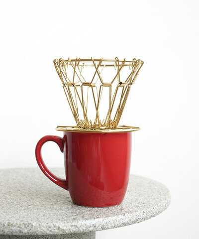 KIKKERLAND|Brass Collapsible Coffee Dripper ブラスコラプシブルコーヒードリッパー ドリッパー 折りたたみ式 ゴールド 真鍮 kcu170