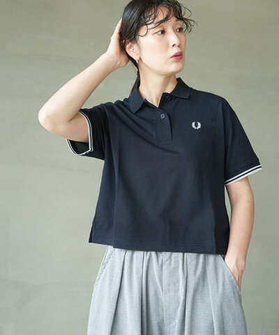 FRED PERRY|SHEER TIPPED POLO SHIRT シアーティップドポロシャツ 半袖 レディース ショート丈 Tシャツ g2174