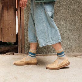 yahae|Organic Cotton Linen Pile Sole Line Socks【靴下 ソックス】【ギフト】【オーガニックコットン】