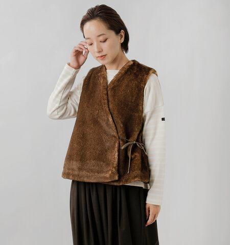 mizuiro ind|イミテーション ファー ベスト 3-230057-mt