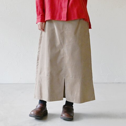sisam|OCコーデュロイキリカエロングスカート【オーガニックコットン】