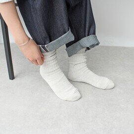 WHITE MAILS｜MIDDLE GAUGE PAPER WIDE RIB SOCKS【UNISEX】【ギフト】