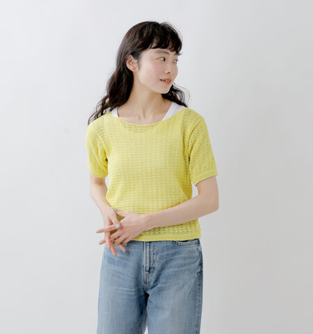 NIDO｜コットン 織り目加工 ニット Tシャツ “TEXTURED T-SHIRT” textured-tshirt-yh